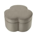 thumbnail image 2 of Rustic Manor Romilly Velvet Clover Shaped Cocktail Storage Ottoman, Taupe, 2 of 8
