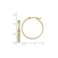 thumbnail image 3 of Accent Diamond Round Hoop Earrings in 14K Yellow Gold, 3 of 4