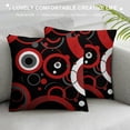 thumbnail image 3 of COMIO  Red and Black Throw Pillow Covers,Grey Modern Abstract Pillowcases,Gray Geometric Circle Pattern Decor for Sofa Couch Living Room Bedroom Home Outdoor, 3 of 5
