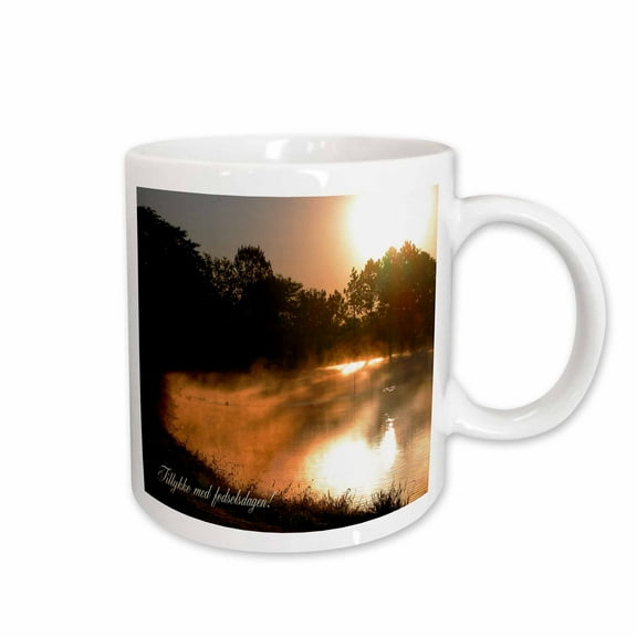 3drose, Golden Morning, Tillykke Med Fodselsdagen, Happy Birthday in Danish, 11oz Mug