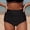 Black, variant on Hkoxplj Women's High Waisted Ruched Tummy Control Bikini Bottoms Retro Full Coverage Swim Bottom Bathing Suit Shorts Quick Dry Stretchy Vintage Swimsuit Bottoms for Beach Pool Solid Colors