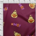 thumbnail image 3 of oneOone Cotton Cambric Dark Magenta Fabric Kids Cute Duck Face Dress Material Fabric Print Fabric By The Yard 56 Inch Wide, 3 of 4