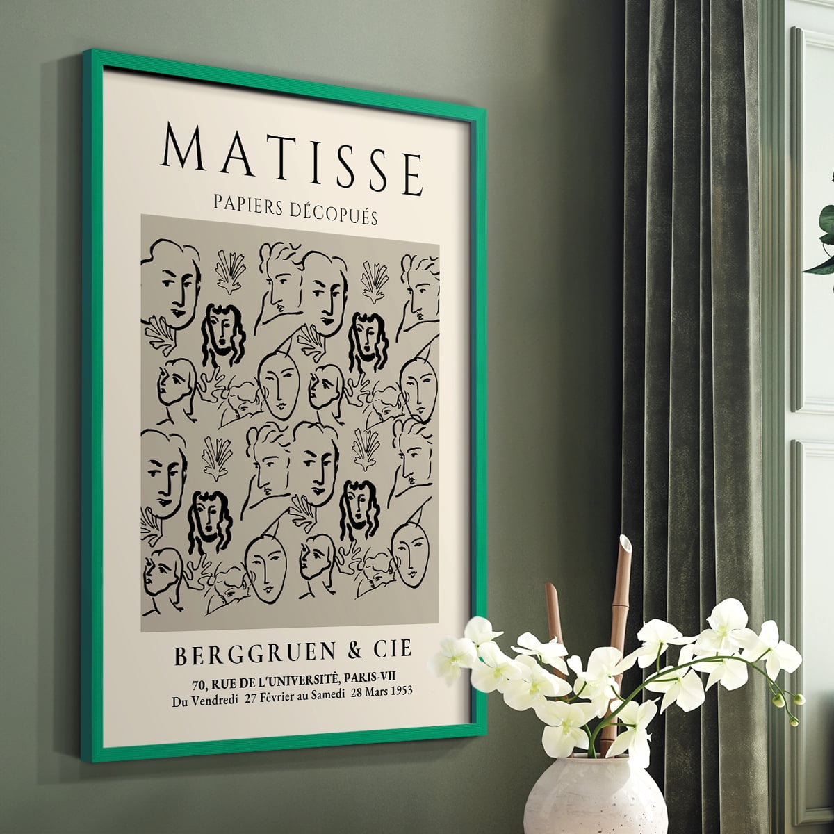 Matisse CLXVI Framed Print in Green Solid Wood 8 x 10 Framed Print