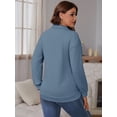 thumbnail image 4 of DARING DIVA Women's Nursing Hidden Zipper Long Sleeve Polo Shirt 2XL Blue, 4 of 8