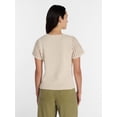 thumbnail image 4 of Time and Tru Women's Textured Crewneck Sweater with Short Sleeves, Lightweight, Sizes XS-XXXL, 4 of 6