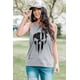 thumbnail image 2 of ABPHQTO Camiseta de tirantes con estampado de calavera y esqueleto de bandera nacional informal gris para mujer, 2 of 5