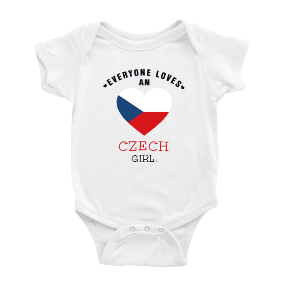 Everyone Loves an Czech Girl Baby Bodysuits Newborn Clothes (White, 0-3 Months)