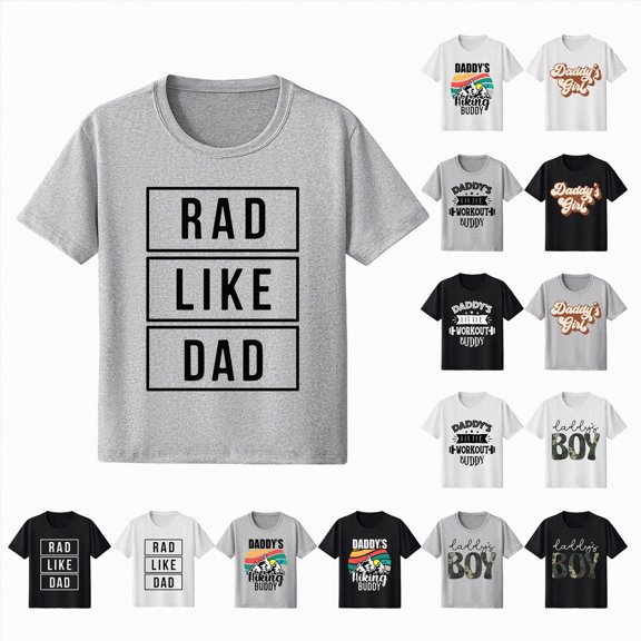 Caqnni 3-4 Years Boys Girls T Shirt Oversized Boys Girls Short Sleeved T Shirt Fathers Day Casual And Versatile Top,A66-L