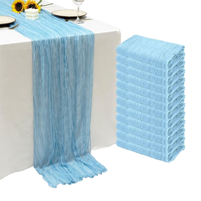 Mantel para queso Table Runner Seveups, color azul bebé, 10 pies (paquete de 12)