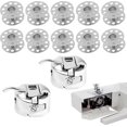 thumbnail image 1 of 10Pcs Metal Sewing Machine Bobbins + 2Pcs Bobbin Case For Toyota, Brother Janome, Elna, Bernina, Singer Machines, 1 of 5