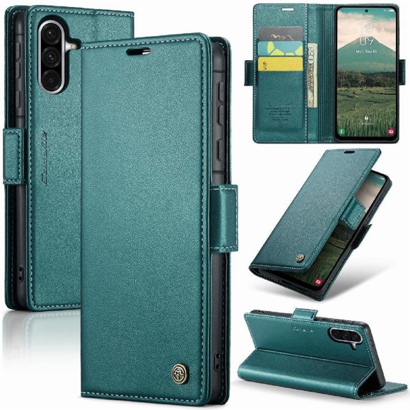 Funda tipo cartera Samsung Galaxy A16 5G con cierre magnético, RFID, tarjetero, soporte, carga inalámbrica