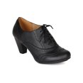 thumbnail image 1 of New Women Refresh Amany Leatherette Lace Up Oxford Chunky Heel Bootie, 1 of 5