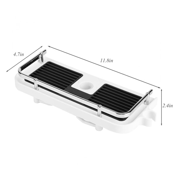 Estante De Baño Ajustable, Soporte De Almacenamiento, Organizador De Drenaje De Gel De Champú Montado En Barra De Ducha ANGGREK No