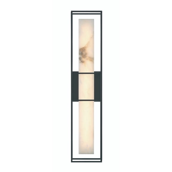 Eurofase 46838-018 Blakley 24 in. Matte Black Alabaster Outdoor Flush Mount Wall Sconce
