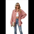 thumbnail image 3 of Camisas de con Botones para Mujer, Elegantes, Informales, de Larga, Holgadas, con Bolsillo, Color Rosa, Talla S, 3 of 9