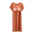 thumbnail image 3 of Besolor Chemises de Nuit Grande Taille pour Femmes Été Confortables à Manches Courtes Col Ras du Cou Vêtements de Nuit Chemises de Sommeil Robe de Nuit, 3 of 5