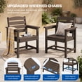 thumbnail image 4 of KINGYES 5 Piece Patio Dining Set for 4, All Weather HDPE Outdoor Table and Chairs Set with Umbrella Hole, Dark Brown, 4 of 10