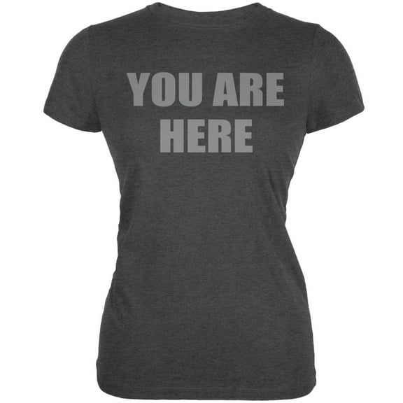 You Are Here Inspired By John Lennon Dark Heather Juniors Soft T-Shirt - Large