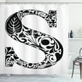 thumbnail image 1 of Ambesonne Letter S Shower Curtain, Floral Monochrome S, 69"Wx70"L, Black White, 1 of 3