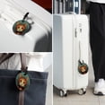 thumbnail image 6 of Retro Cat 2pcs PU Leather Round Bag Tags with Privacy Cover and Name ID Tag - Suitcase Tags for Travel Luggage, Handbags, Backpacks, School Bags, 6 of 6