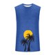 thumbnail image 4 of Camiseta sin mangas de cuello redondo para hombre, informal, a la moda, con estampado, deportiva, de poliéster, 4 of 5
