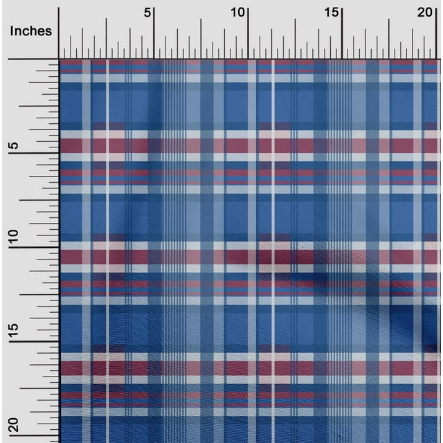 oneOone Polyester Lycra Fabric Madras Check Print Fabric BTY 56 Inch Wide