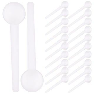 FOYARA 5G White Plastic Kitchen Measuring Spoon for Milk Powder Liquid Seasoning Refillable Reusable Compatible Scoops (30pcs)