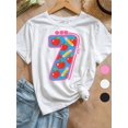 thumbnail image 1 of Girls & Teens T-Shirt - Soft Cotton Loose fit School Tee, Cute Back to Classroom outfit for 1st Day of School, everyday Casual Top for Girls & Teens, Sunny Day Clothing, Playful Print Design, 1 of 7