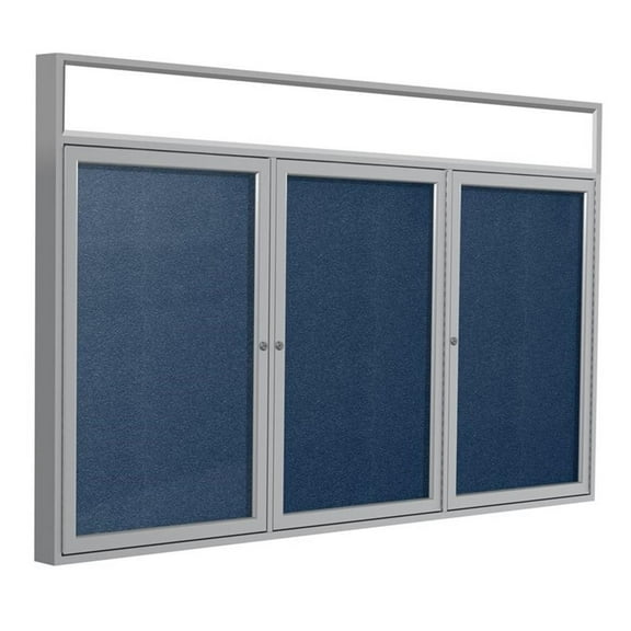 Ghent's Vinyl 48" x 72" 3 Door Enclosed Headliner Bulletin Board in Navy