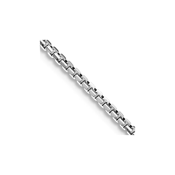 14k White Gold 1.10mm Concave Box Chain Necklace 18 Inch Chain Necklace for Women and Men