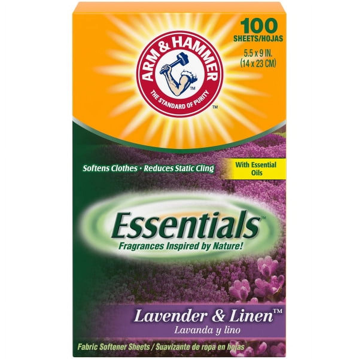6 Pack of Arm & Hammer Fabric Softener Dryer Sheets, Lavender & Linen Scent, 100 Count