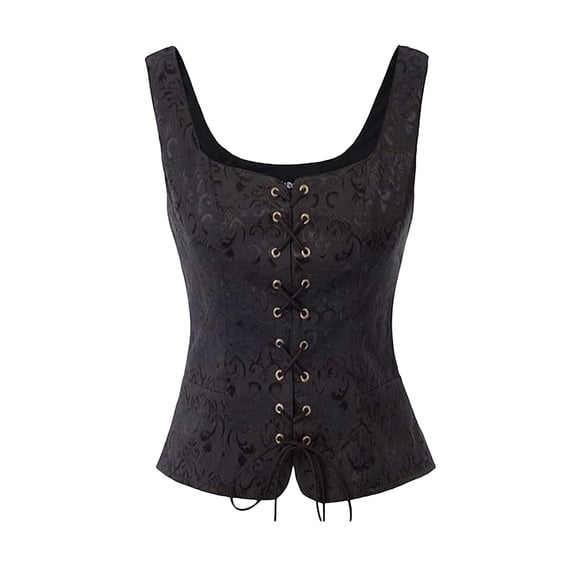 LILIYA Corset Tops for Women Renaissance Inspired Overbust Bustier Shapewear Tight Fit Waist Cincher Bodysuit for Halloween Party and Theme Festivals Elegant Corset Top