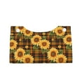 thumbnail image 2 of Goofa Yellow Black Plaid Sunflower Pattern Triangle Square Tissue Box Cover, Modern PVC Leathe Facial Paper Holder,Decorative Holder/Organizer for Bathroom Vanity Countertop, 2 of 9