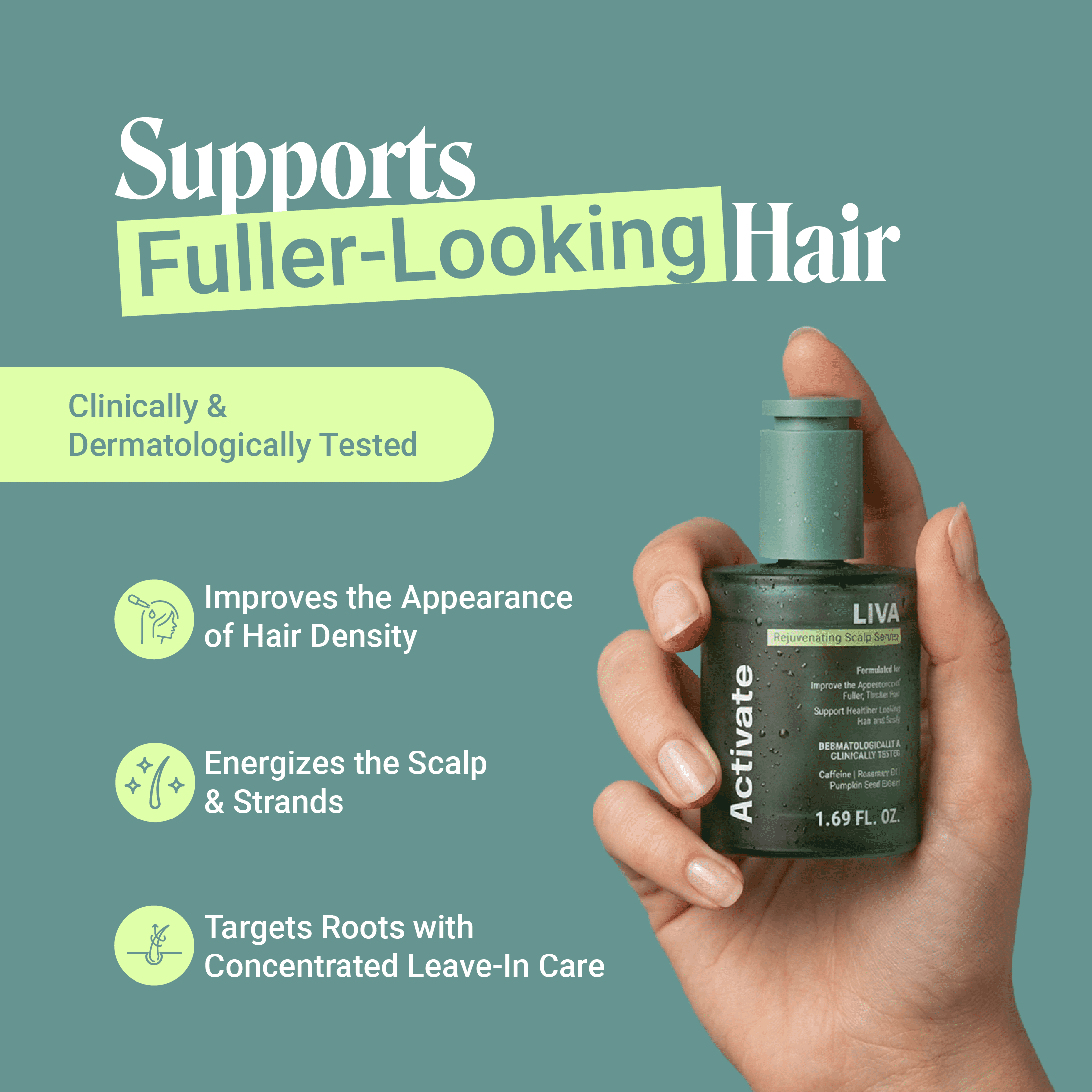Liva Rejuvenating Scalp Serum with Pumpkin Seed Extract & Caffeine, 1.69 fl oz