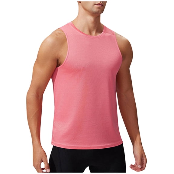 HAiming Mens Casual Sleeveless Muscle Tank Tops Lightweight Soft Crew Neck T Shirts Summer Trendy Sport Tee