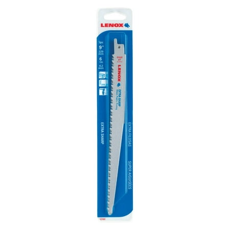 

Lenox 121029W6R Reciprocating Saw Blade Extra Sharp .75-In. x .050 x 9-In. - Quantity 5