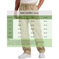 thumbnail image 2 of Domuza Mens Retro Bootcut Sweatpants Cotton Linen Drawstring Open Bottom Solid Color Elastic Waist Baggy Harem Yoga Beach Trousers Black 3XL, 2 of 3