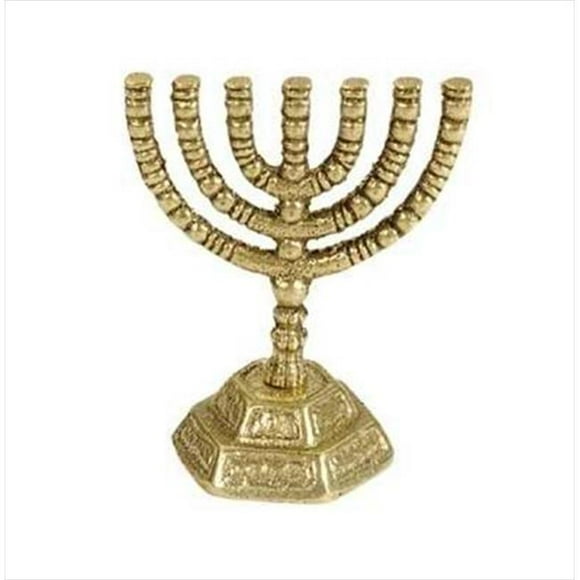 4341 Menorah Decorative Mini Silvertone 7 Branched 3 In.