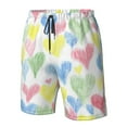 thumbnail image 5 of Naloa Hand Drawn Colored Hearts Men's Beach Shorts, Surfing shorts, Swim trunks, Quick Dry Swim Trunks for Surfing Beach Fun - Medium, 5 of 9