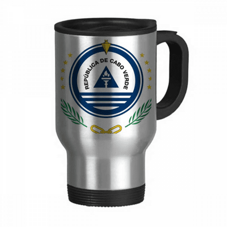 

Cape Verde National Emblem Country Travel Mug Flip Lid Stainless Steel Cup Car Tumbler Thermos