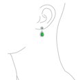 thumbnail image 3 of CZ Green Bridal Teardrop Earrings Silver Plated, 3 of 6