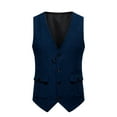 thumbnail image 2 of Mens Suit Vests with Pockets Dress Slim Business Work Waistcoats Solid Sleeveless Button Up V Neck Vest for Wedding Tuxedos 2025, 2 of 8