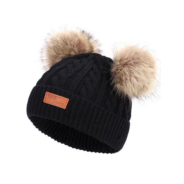 Lallc Baby S Kids Boy Girl Pom Pom Caps Winter Knitted Crochet Beanie Winter Hats Walmart Com Walmart Com