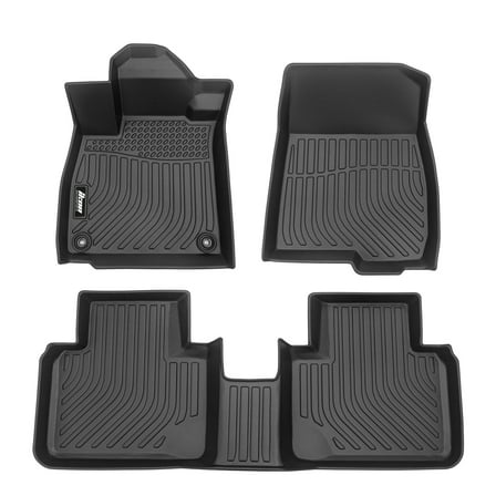 Ikon Motorsports 3D Molded TPE Floor Mats Compatible with 2018-2022 Honda Accord Black All Weather Waterproof Anti-Slip Floor Liners, Front 2nd Row Interior Accessories 4PCS