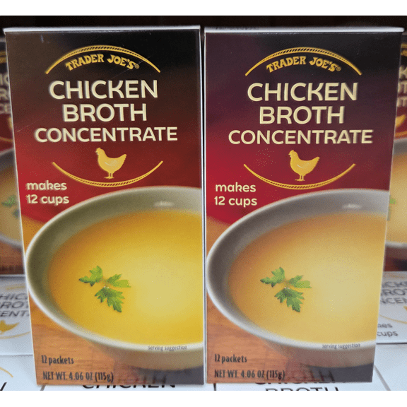 Trader Joe's Chicken Broth Concentrate 12 Packets 4.06oz 115g (2 Boxes)