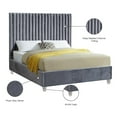thumbnail image 2 of Candace Grey Velvet Queen Bed-Color:Grey Velvet,Style:Contemporary, 2 of 4