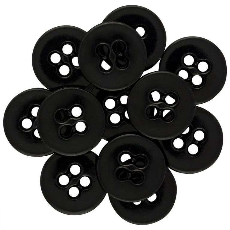 Buttonmode Suspender Brace Pant Buttons Set Includes 1-Dozen Pants Buttons Measuring 17mm (Slightly More Than 5/8 inch), Black, 12-Buttons