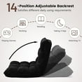 thumbnail image 4 of MAT EXPERT 14-Position Floor Chair, Floor Gaming Chair w/Soft Coral Fleece, Alloy Steel Frame, Padded Lazy Couch Recliner, Floor Chair with Back Support for Reading, Meditating, Playing Game (Black), 4 of 16