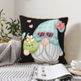 thumbnail image 4 of KLL Summer Gnome,Cute Gnome Decorative Throw Pillow Covers Velvet Soft for Couch Sofa Bedroom Living Room Outdoor (No pillow core)- 18"x18", 4 of 5
