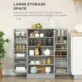 thumbnail image 4 of HOMCOM Armoire de Rangement pour Garde-Manger de Cuisine avec Étagères à 5 Niveaux Gris, 4 of 10